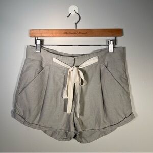 Aritzia Wilfred Allegra Linen Shorts Gray Rolled Hem Women's Size 2